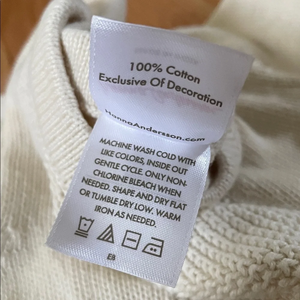 Hanna Andersson Cream Dress with Red Floral Design